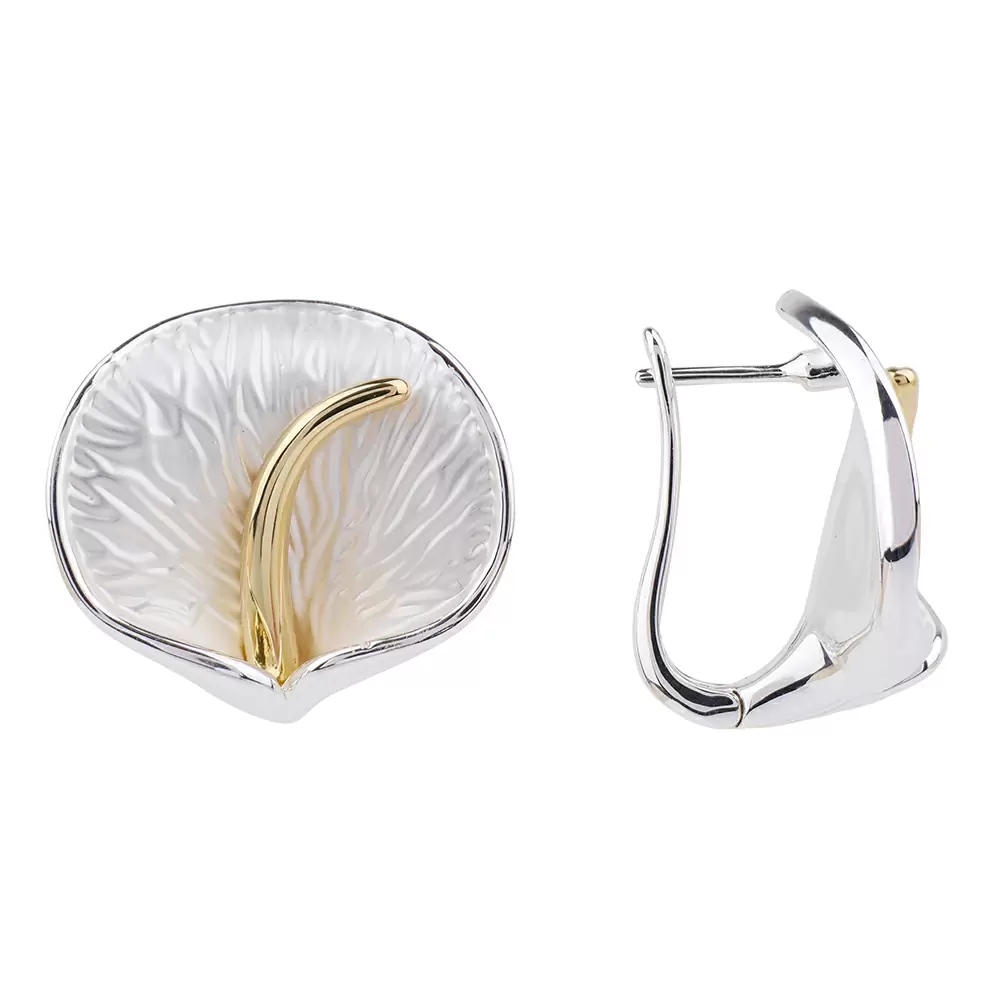 Серьги 504337460 ювелирный сплав Кувшинка