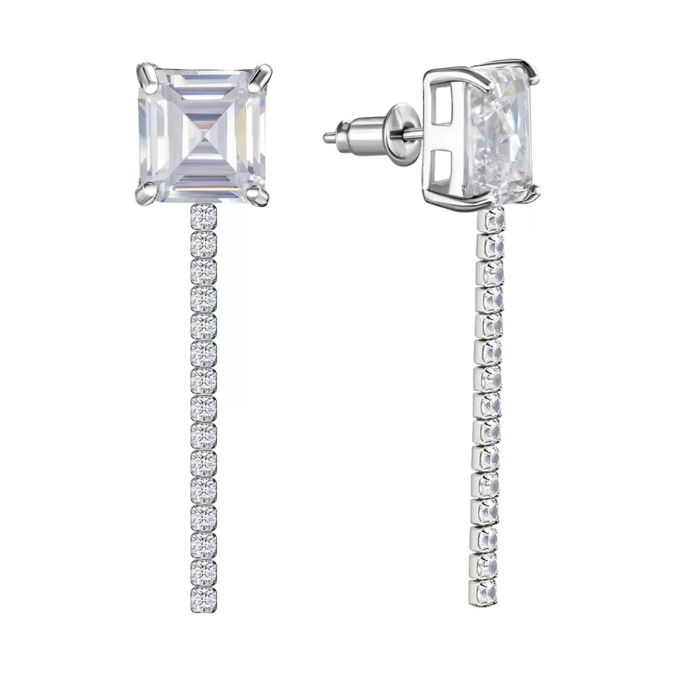 Серьги подвесные D7817 серебро