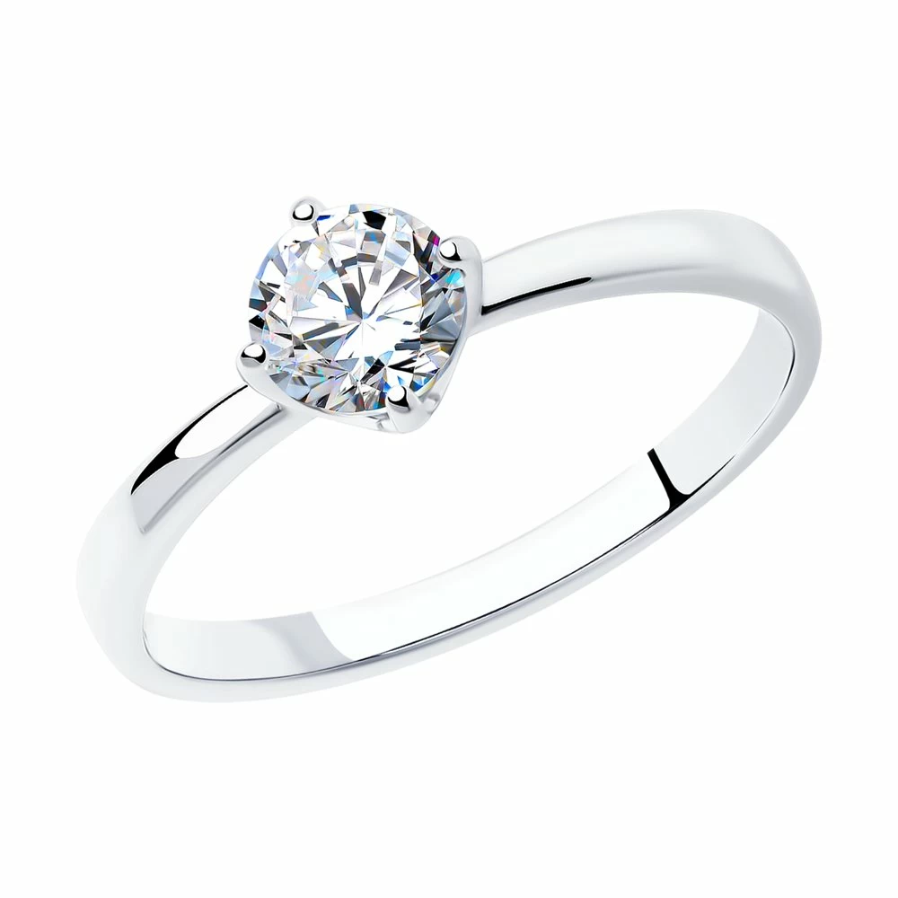 Кольцо один камень 94011811 серебро_0
