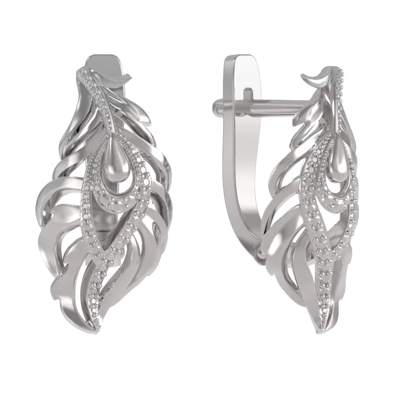Серьги 1038042-00000 серебро перо