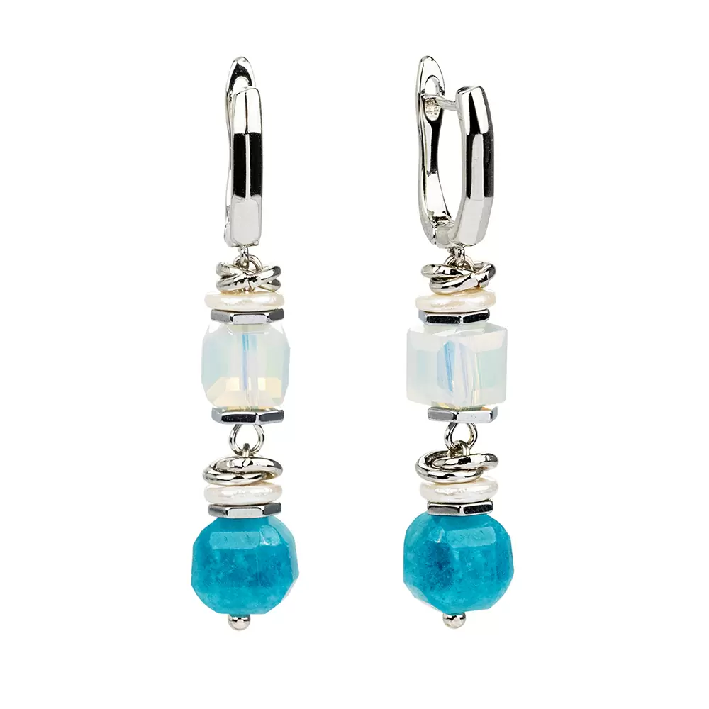 Серьги подвесные ш50 гол бижутерный сплав light blue