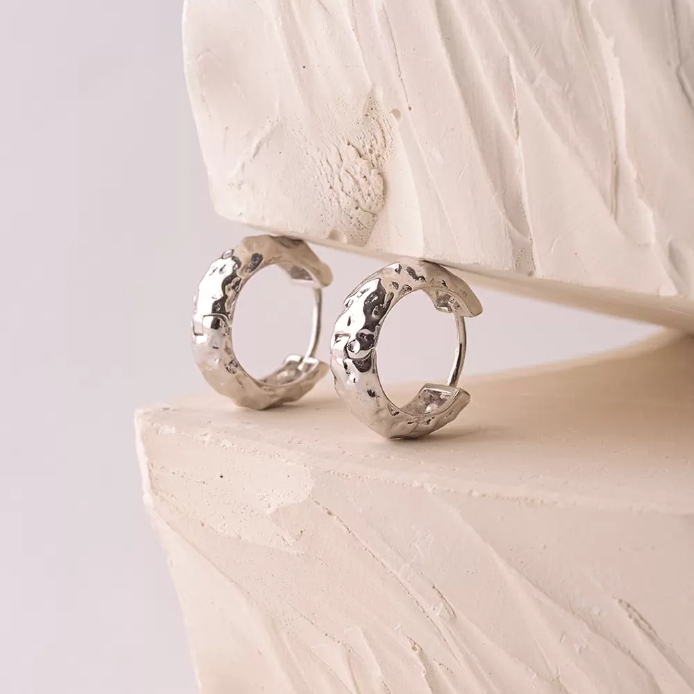 Серьги конго E6068-W серебро