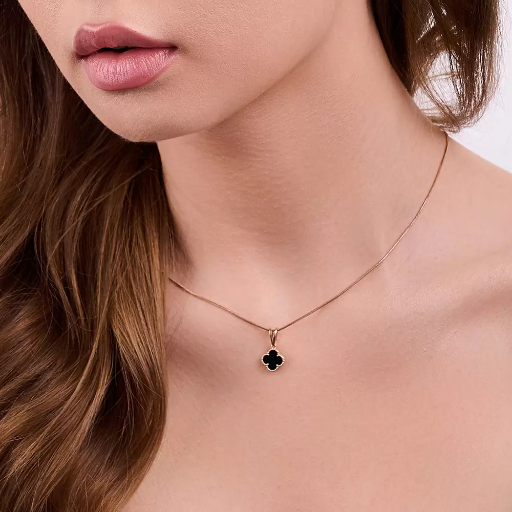 Подвеска ПдКлеверЛ56.онкс.з585 золото Ван Клиф_1