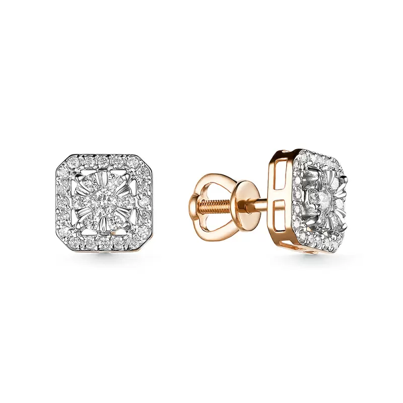 Серьги пусеты С.752-120 золото