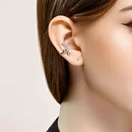 Серьги кафф 94170235 серебро змея_1