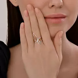 Кольцо 019562 золото Бабочка_1