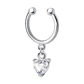 Серьги кафф 94170227 серебро Сердце_0