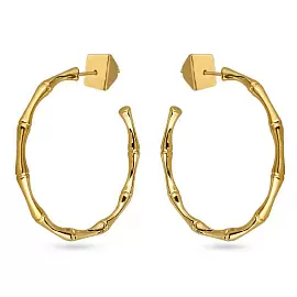 Серьги конго BS050400G-00E1 ювелирный сплав бамбук_0