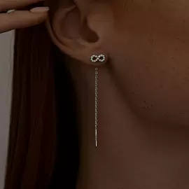 Серьги продевки 94025914 серебро Бесконечность_1