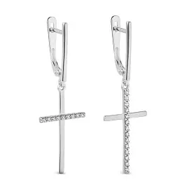 Серьги подвесные 024892-3101 золото Крест_1