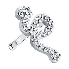 Серьги кафф 94170235 серебро змея_0