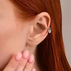 Серьги кафф 94170227 серебро Сердце_1