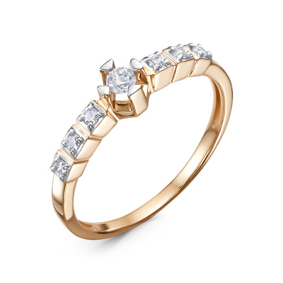 Кольцо один камень 1108088 золото