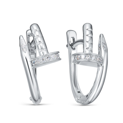 Серьги 12-075-103-2Б золото Картье Гвоздь