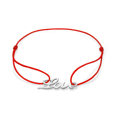 Браслет красная нить с770379 серебро LOVE