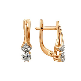Серьги один камень 004492-1102 золото