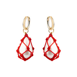 Серьги подвесные SS23-18E-Y-r ювелирный сплав
