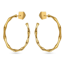 Серьги конго BS050400G-00E1 ювелирный сплав бамбук