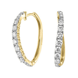 Серьги дорожка E101-E35435Y золото Дорожка