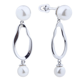 Серьги подвесные 1053292-01250-2S серебро