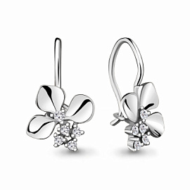 Серьги 48734А.5 серебро Цветок